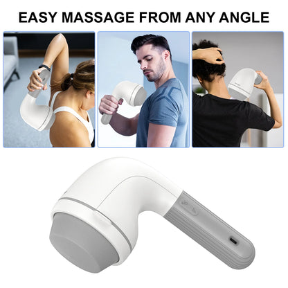 Handheld Neck Back Massager, 8 Massage Heads, 6 Modes for Men & Women, White